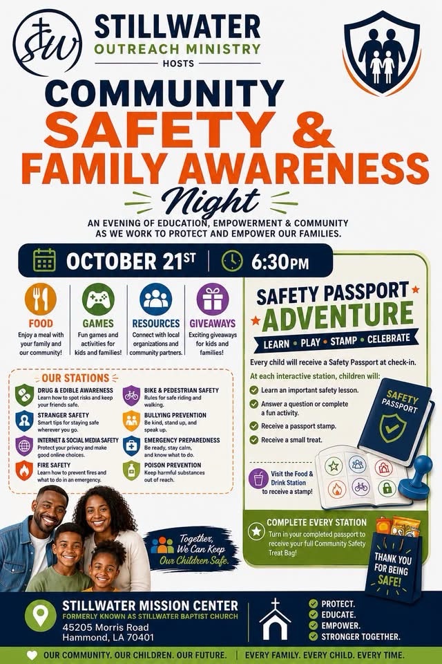 Community Safety and Family Awareness Night flyer
