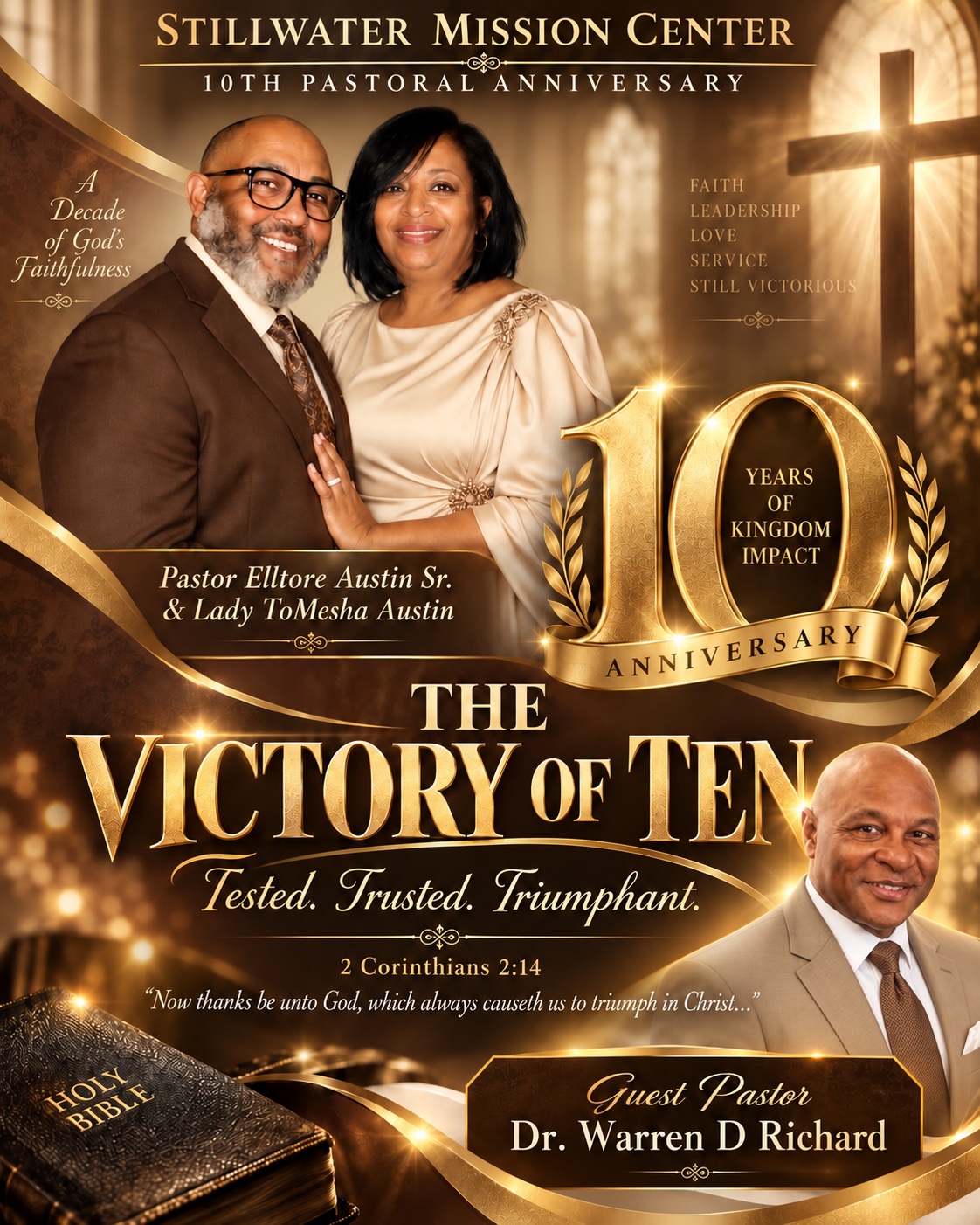 Still Water Mission Center tenth pastoral anniversary flyer
